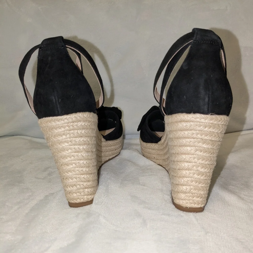 Kate Spade Tianna Black and Cream Wedge Sandals Women's Size 9 - Picture 3 of 8